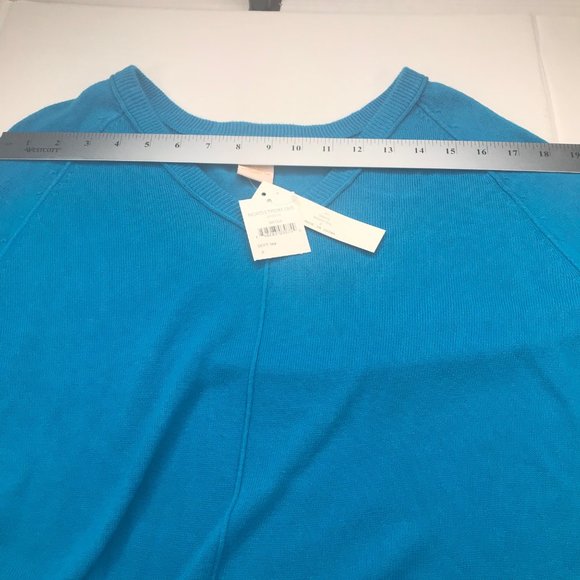 Sweet Romeo Women's Sweater V Neck Size Small Blue New With Tags - Picture 8 of 14